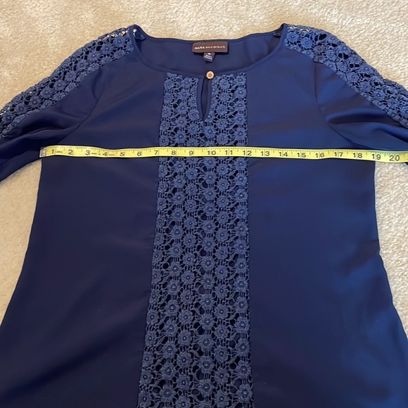 Dana Buchman Size L LaceTrimmed Long Sleeve Top - Picture 5 of 9